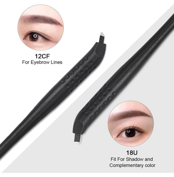Planet Gates Disposable Microblading Pen with 18U 12CF pins Needles Permanent Makeup Embroidered Eyebrow Tattoo Manual Pen Tebori Machine