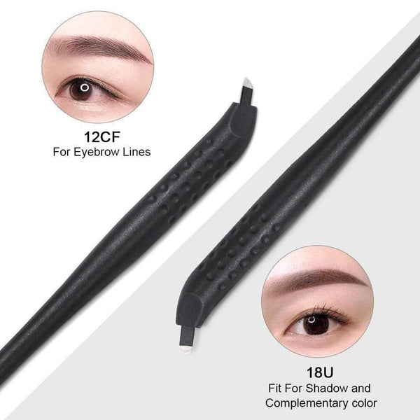 Planet Gates Disposable Microblading Pen with 18U 12CF pins Needles Permanent Makeup Embroidered Eyebrow Tattoo Manual Pen Tebori Machine