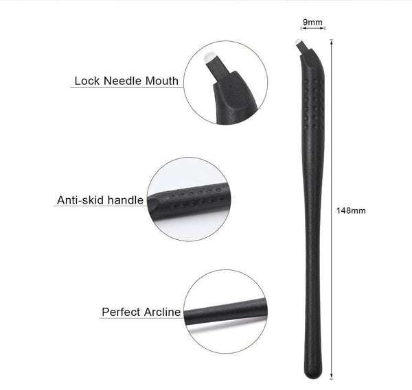 Planet Gates Disposable Microblading Pen with 18U 12CF pins Needles Permanent Makeup Embroidered Eyebrow Tattoo Manual Pen Tebori Machine