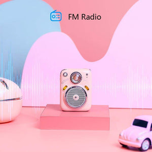 Planet Gates Divoom Beetles Mini Bluetooth Speaker with FM Radio,Cute Portable Outdoor Wireless Speaker ,Long Battery Life Support TF Card