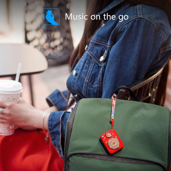 Planet Gates Divoom Beetles Mini Bluetooth Speaker with FM Radio,Cute Portable Outdoor Wireless Speaker ,Long Battery Life Support TF Card