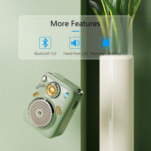 Planet Gates Divoom Beetles Mini Bluetooth Speaker with FM Radio,Cute Portable Outdoor Wireless Speaker ,Long Battery Life Support TF Card