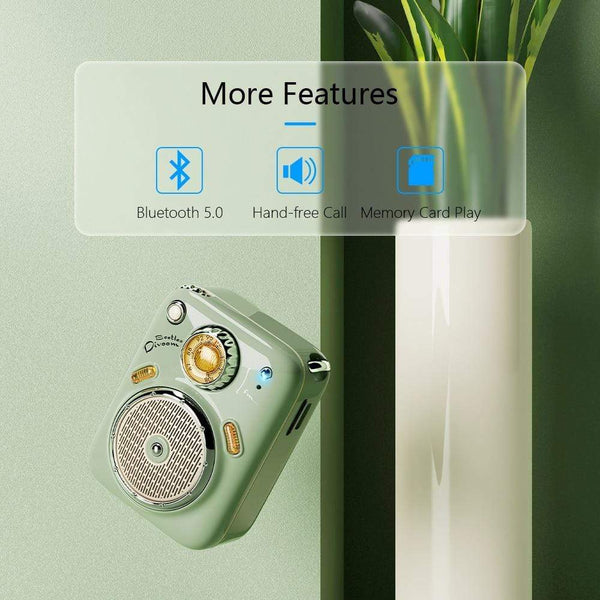 Planet Gates Divoom Beetles Mini Bluetooth Speaker with FM Radio,Cute Portable Outdoor Wireless Speaker ,Long Battery Life Support TF Card