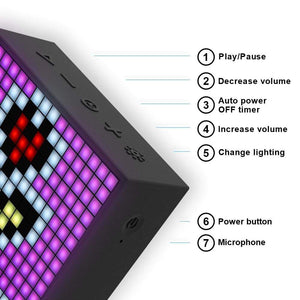 Planet Gates Divoom Timebox Evo Bluetooth Portable Speaker with Clock Alarm Programmable LED Display for Pixel Art Creation Unique Gift