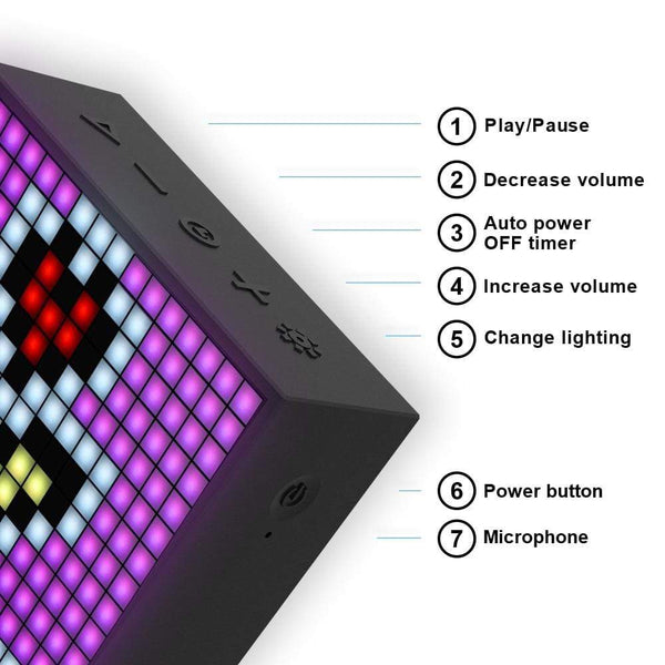 Planet Gates Divoom Timebox Evo Bluetooth Portable Speaker with Clock Alarm Programmable LED Display for Pixel Art Creation Unique Gift