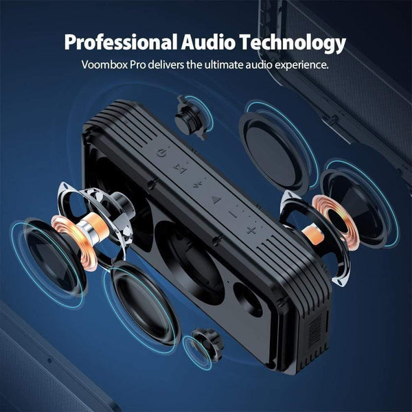 Planet Gates Divoom Voombox Pro Portable Bluetooth Wireless Speaker 40w Super Bass With 10000 MAh For 18-Hour Playtime  IPX5 Water-Resistant (black Speaker)