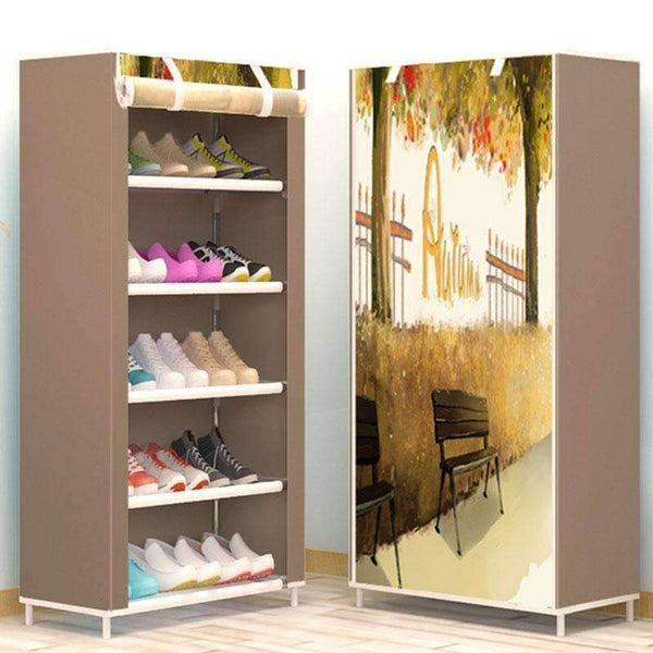 Planet Gates DIY Assembly Non-woven Cloth Storage Shoe Cabinet Dustproof Shoe Rack Space Saver Shoe Organizer Shelf Home Furniture