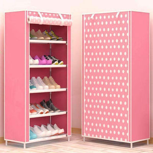 Planet Gates DIY Assembly Non-woven Cloth Storage Shoe Cabinet Dustproof Shoe Rack Space Saver Shoe Organizer Shelf Home Furniture