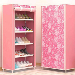 Planet Gates DIY Assembly Non-woven Cloth Storage Shoe Cabinet Dustproof Shoe Rack Space Saver Shoe Organizer Shelf Home Furniture