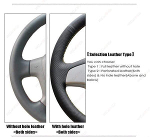 Planet Gates DIY Black Leather Hand-stitched Car Steering Wheel Cover for Lada Vesta 2015 2016 2017