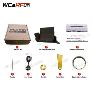 Planet Gates DIY Black Leather Hand-stitched Car Steering Wheel Cover for Lada Vesta 2015 2016 2017