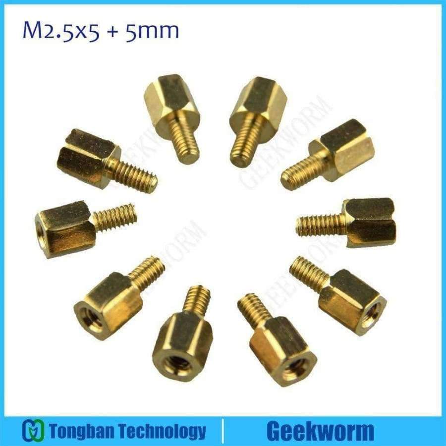 Planet Gates DIY M2.5*5 + 5mm Hex Brass Standoff Spacers for PCB Board (10PCS/bag) (2 bags)