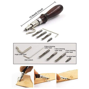 Planet Gates DIY Professional Leather Craft Tools Kit Hand Sewing Stitching Punch Carving Work Saddle Groover Set Accessories DIY Tool Box