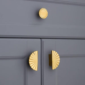 DIY Semi-Circular Shape /Door Knob European Antique Furniture Handles Sector Drawer Pulls Kitchen Cabinet Gold Knobs and Handles