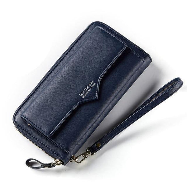 Planet Gates Dk Blue Women Wallet Clutch Cell Phone Pocket Card Holder Long Wallets Female Wristband Ladies Handbag Purse HOT