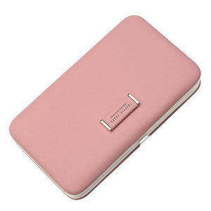 Planet Gates Dk Pink Cell Phone Box Women Wallet Large Capacity Leather Wristband Clutch Wallet Female Fashion Ladies Long Purse HOT