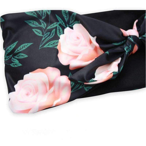Planet Gates DM014-hei / S Bikini 2018 bandeau style digital print buckle two piece  flower sexy strapless chest tie kont front swimwear women