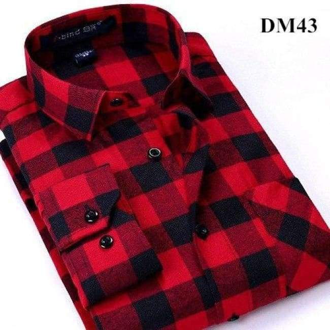 Planet Gates Plaid Shirt 2018 New Autumn Winter Flannel Red Checkered Shirt Men Shirts Long Sleeve Chemise Homme Cotton Male Check Shirts