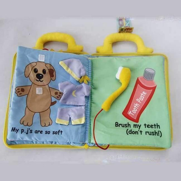 Planet Gates dog 1pcs Cartoon Soft Cloth Book Cute Fruit Style Baby Toys Infant Kids Early Education Learning Education Unfolding Activity Books