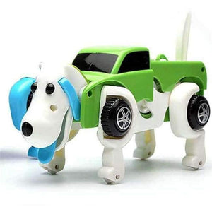 Planet Gates Dog Green 4 Colors 14CM Cool Automatic Transform Dog Car Vehicle Clockwork Wind Up Toys for Children Kids Boy Girl Toy Gift