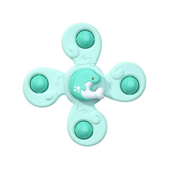Planet Gates Dolphin Spin Toy Montessori Baby Spin Top Bath Toys For Boy Children Bathing Sucker Spinner Suction Cup Toy For Kids 2 To 4 Years Rattles Teether