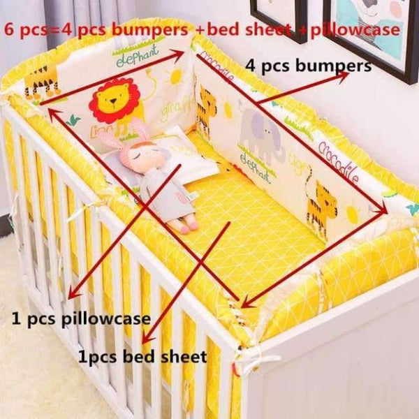 Planet Gates dongwuwangguo 6pcs/set Blue Universe Design Crib Bedding Set Cotton Toddler Baby Bed Linens Include Baby Cot Bumpers Bed Sheet Pillowcase