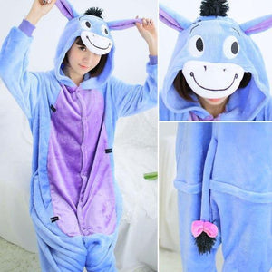 Planet Gates Donkey / S Animal Pajamas Flannel Winter Women Men Unicorn Stitch Panda Pikachu Onesie Sleep lounge Sleepwear