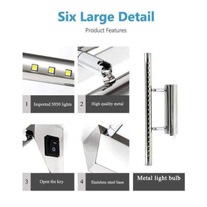 Planet Gates DONWEI Simple style Stainless steel LED Wall Light Bathroom Led Mirror Light 3W 5W 7W Wall sconces Lamp With Switch AC110V 220V