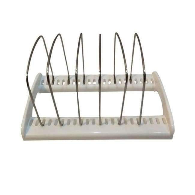 Planet Gates Stainless Steel Pot Lid Rack Shelf Holder Pan Cover Cutting Board Holder Organizer Adjustable Bakeware Rack for Kitchen Storage