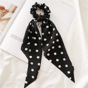 Flower Print Hair Scarf Bow Scrunchies Ponytail Headband For Women Hair Accessories Bowknot Elastic Hair Rope Hairbands