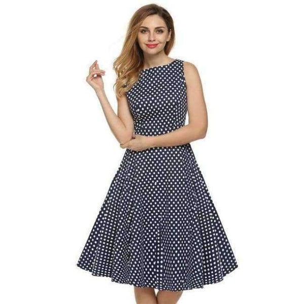 Planet Gates Prik Blå / XXXL ACEVOG Damekjole Retro Vintage 1950'er 60'er Rockabilly Blomster Swing Sommerkjoler Elegant Sløjfeknude Tunika Vestidos Morgenkåbe Oversize