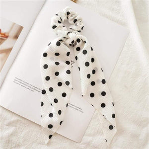 Flower Print Hair Scarf Bow Scrunchies Ponytail Headband For Women Hair Accessories Bowknot Elastic Hair Rope Hairbands
