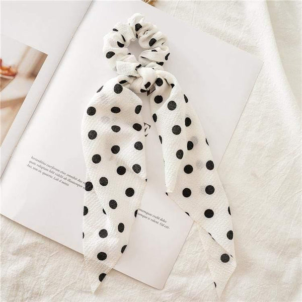Flower Print Hair Scarf Bow Scrunchies Ponytail Headband For Women Hair Accessories Bowknot Elastic Hair Rope Hairbands