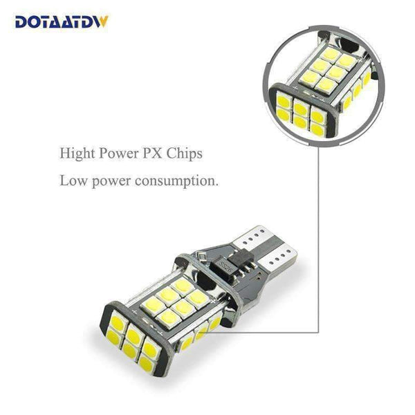 Planet Gates DOTAATDW 2x Extremely Bright Error Free 921 912 T15 T10 3030 Chipsets LED Bulbs For Backup Lights, White 6000K 12V