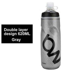 Planet Gates Double 620ML Gray Water Bottle MTB Cycling Camping Cycling Bicycle Plastic Flask Outdoor Bike Kettle Riding Cup 620/750ml Dropshipping