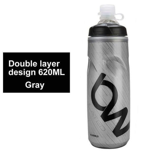 Planet Gates Double 620ML Gray Water Bottle MTB Cycling Camping Cycling Bicycle Plastic Flask Outdoor Bike Kettle Riding Cup 620/750ml Dropshipping