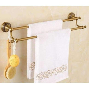 Planet Gates double bar European Bronze Brushed Bathroom Accessories Solid Brass Carved Bathroom Product Antique Brass Carved Bathroom Hardware Sets