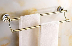 Planet Gates DOUBLE Bathroom Hardware Set Antique Gold&Crystal Bathroom Accessories Sets Bathroom Products FE1