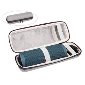 Planet Gates Double burlap Travel Portable Protective Carrying Case Hard Shell Storage Bag Pouch Cover with Carabiner for JBL Flip 5 Flip5 Speaker