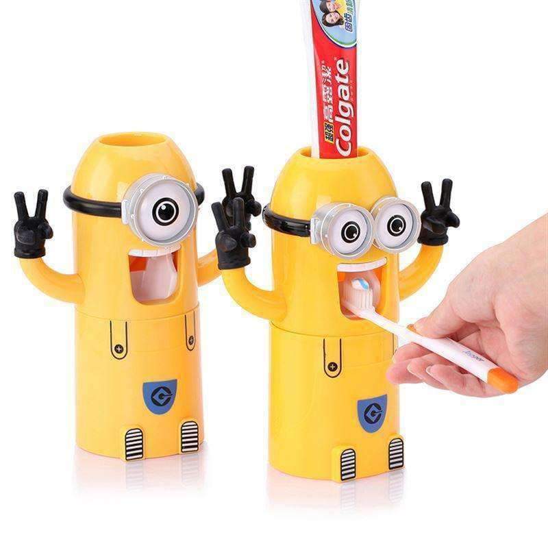 Planet Gates Double Eyes Bathroom Products Cartoon Automatic Toothpaste Dispenser Cute Squeezers Toothbrush Holder Bathroom Accessories Set For Kids