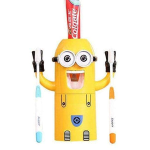 Planet Gates Double Eyes Bathroom Products Cartoon Automatic Toothpaste Dispenser Cute Squeezers Toothbrush Holder Bathroom Accessories Set For Kids