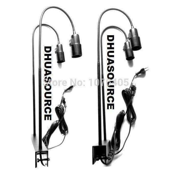 Planet Gates Double head Lamp bracket stand Light Accessories E27 lamp holder gooseneck clamp fish tank lamp base light clip light fixtures