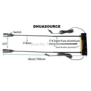 Planet Gates Double head Lamp bracket stand Light Accessories E27 lamp holder gooseneck clamp fish tank lamp base light clip light fixtures