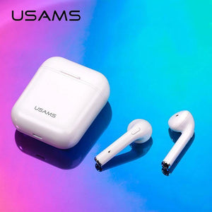 Planet Gates Double in-ear earpho TWS Wireless Bluetooth Earphone headset for iPhone Xs Max XR 7 8,USAMS Bluetooth Headphones for Samsung Xiaomi with Charging Box