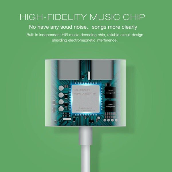 Planet Gates Double Lightning Headphone Audio and Earphone Charge Adapter Cable 3In1 For iphone X/6/7 Plus Mobile Phone Accessories