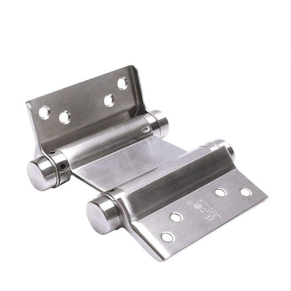 Double Open Door Hinge 3-8inch Stainless Steel Spring Auto Closing Fold Hinges Two-way Open Door Bar Fence Cowboy Door Hardware