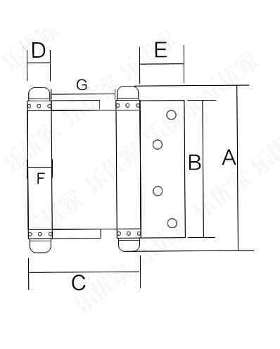 Planet Gates Double open spring 3 inch / 4 inch / 5 inch hinge Stainless steel two way free door hinge hinge cowboy door fence dedicated