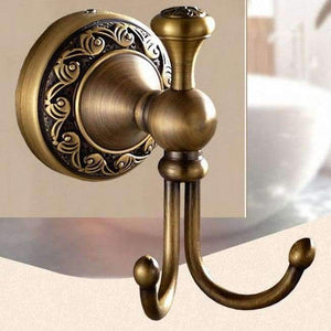 Planet Gates Double Robe Hooks KEMAIDI Bathroom Accessories Antique Brass Towel Ring, Paper Holder, Toilet Brush,, Bath Rack, Soap Dish, Makeup Mirror