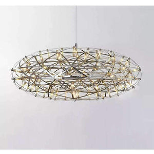 Planet Gates Double-sided chrome / 200mm 12 Leds / Warm White Modern Chandelier Spark ball LED Pendant Light fixture Firework Ball stainless steel pendant Lamps home decorative lighting 220V