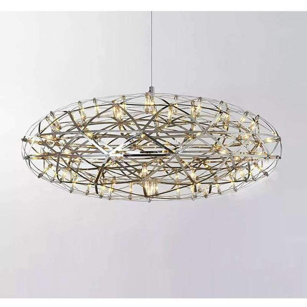 Planet Gates Double-sided chrome / 200mm 12 Leds / Warm White Modern Chandelier Spark ball LED Pendant Light fixture Firework Ball stainless steel pendant Lamps home decorative lighting 220V